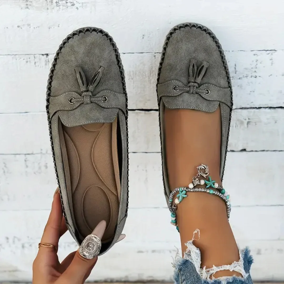 Suaves y c贸modos mocasines de mujer estilo vintage con lazo - Imagen 7