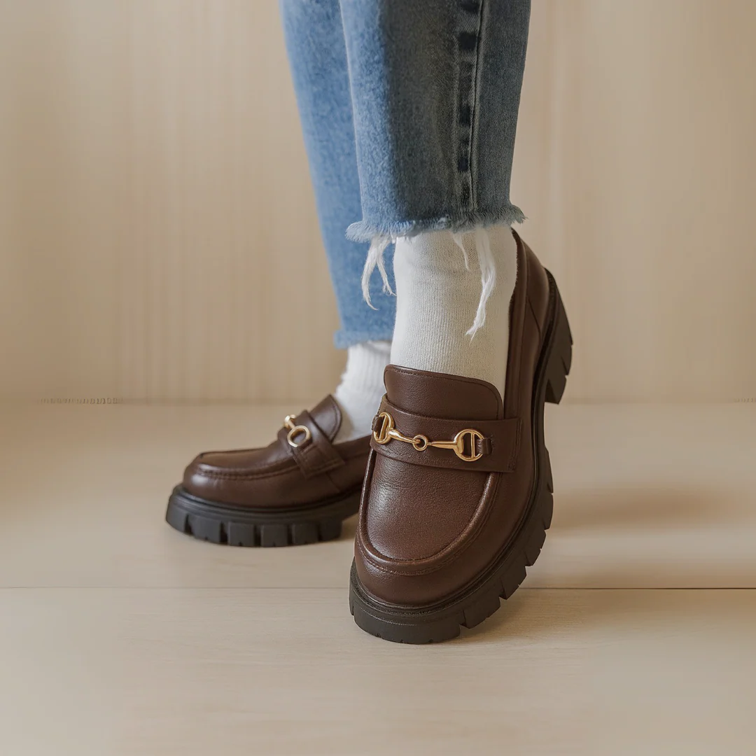 Zapatos mocasines con cu帽a para mujer - Imagen 7