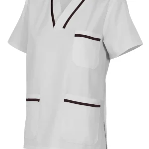 Casaca de manga corta bicolor con base blanca