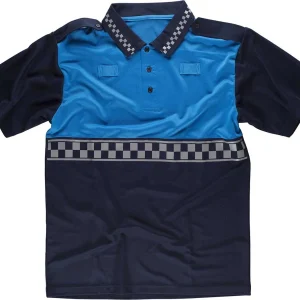 Polo policía manga corta combinado con cinta reflectante termosellada
