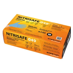 Caja de 100 guantes de nitrilo azul sin polvo NITRI Safetop 049