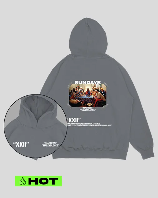 Hoodie gris piedra Ultima Cena (UNISEX)