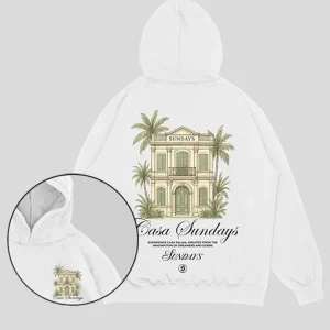Hoodie Blanco Casa Sundays  (UNISEX)
