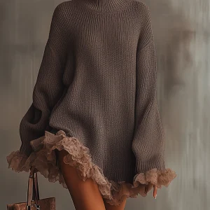 Nina | Vestido Suéter de Punto con Volantes