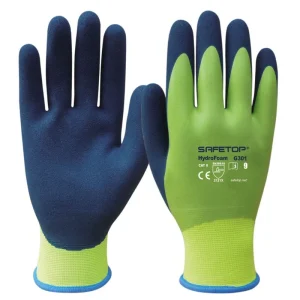 Guante impermeable de látex sintético color verde HIDRO FOAM SAFETOP G301