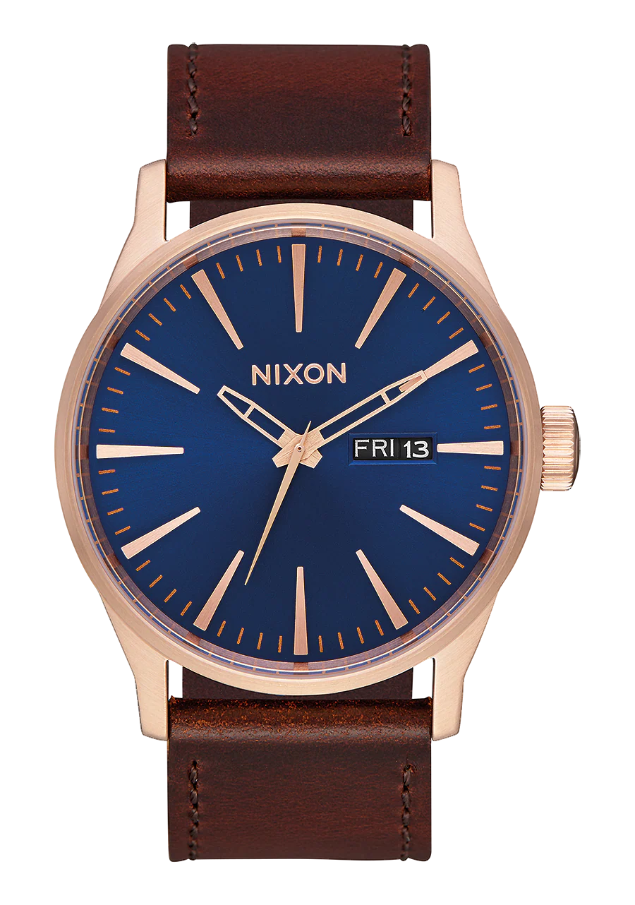 Sentry Leather - Oro rosa / Azul marino / Marr贸n