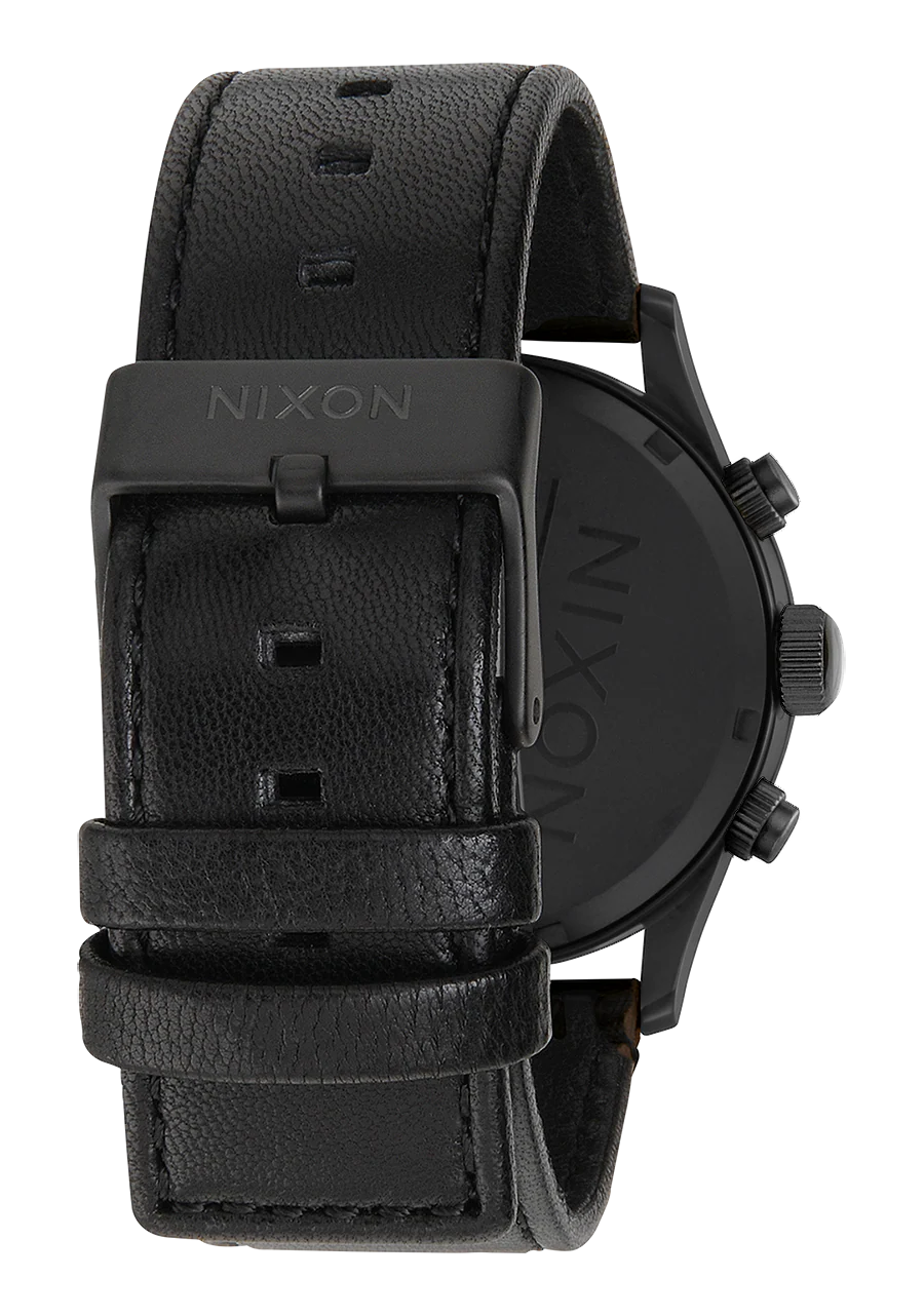 Sentry Chrono Leather - Negro mate / Dorado / Negro - Imagen 4