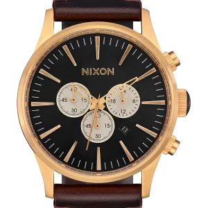 Sentry Chrono Leather - Oro / Índigo / Marrón