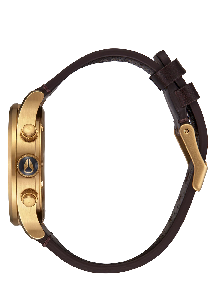 Sentry Chrono Leather - Oro / 脥ndigo / Marr贸n - Imagen 3