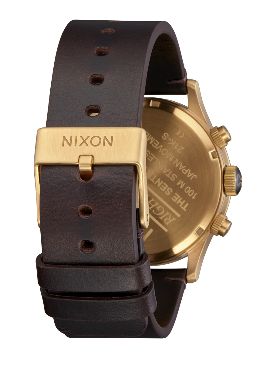 Sentry Chrono Leather - Oro / 脥ndigo / Marr贸n - Imagen 4