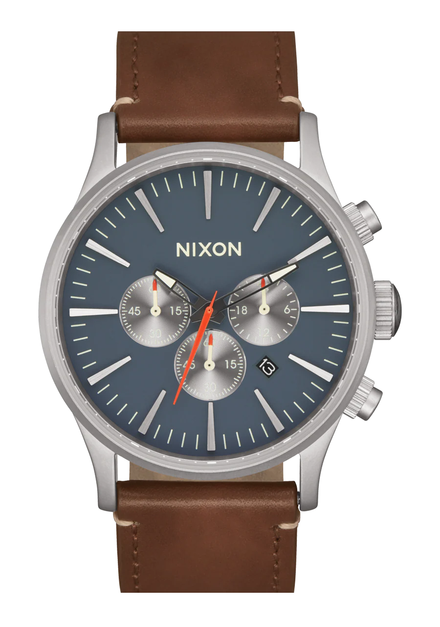 Sentry Chrono Leather - Lt Gunmetal / Basalt / Sienna