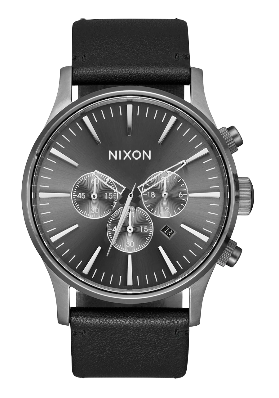 Sentry Chrono Leather - Todo Gunmetal / Negro