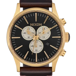 Sentry Chrono Leather - Oro / Índigo / Marrón