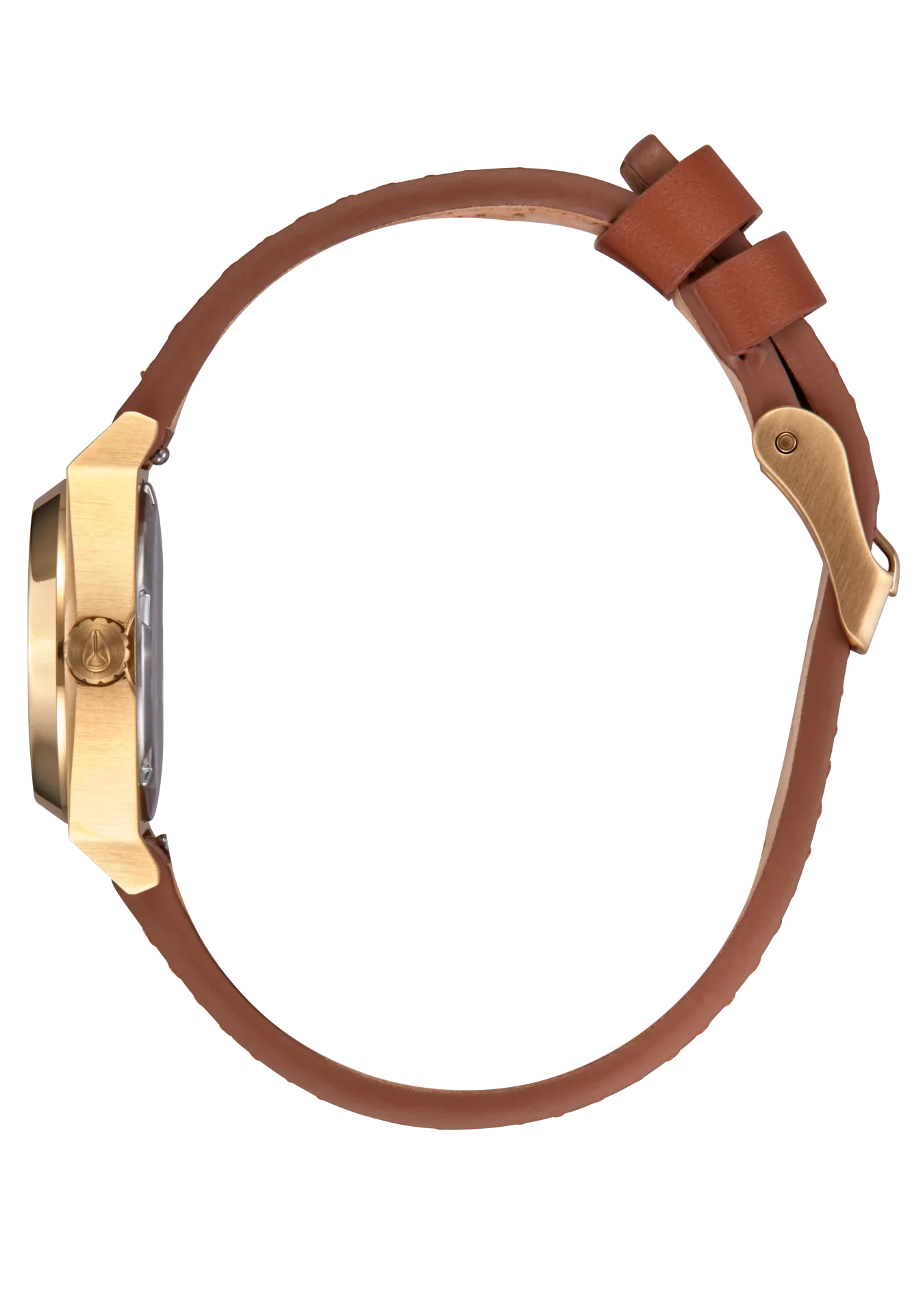 Small Time Teller Leather - Oro claro / Esfera blanca - Imagen 3