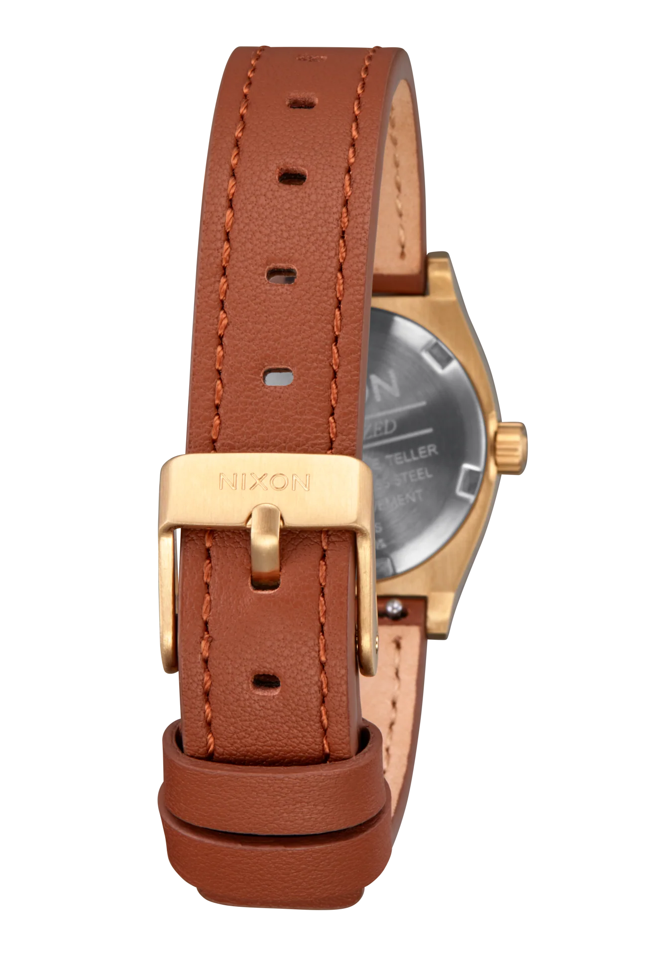 Small Time Teller Leather - Oro claro / Esfera blanca - Imagen 4
