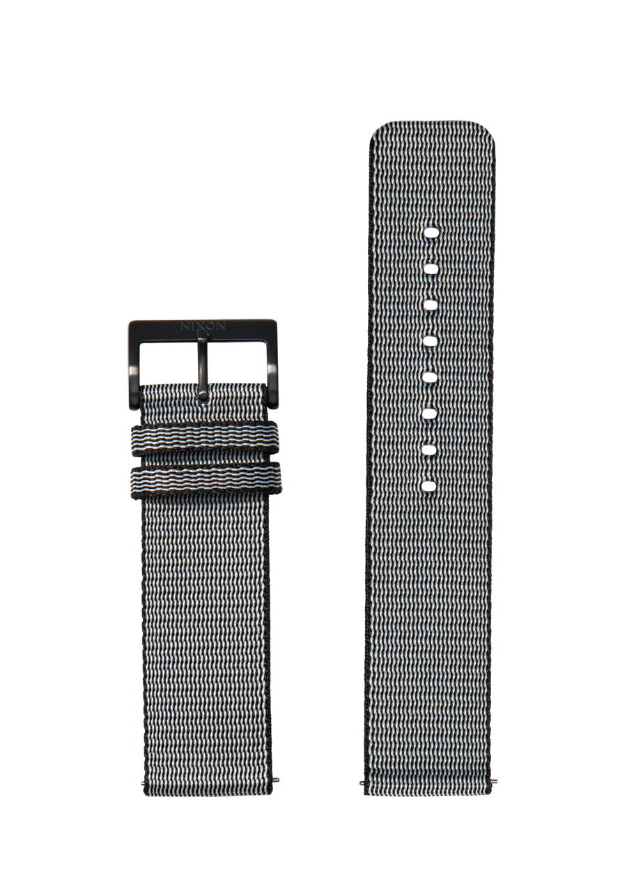 23mm Nylon #TIDE Band - Negro/plateado