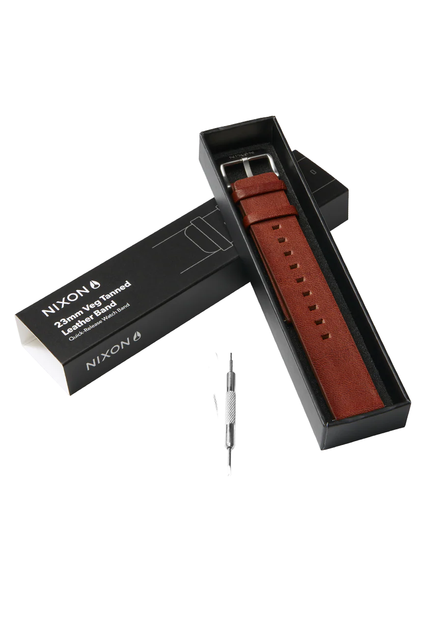 Correa de piel curtida vegetal de 23 mm - Coñac - Imagen 4