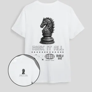 Camiseta blanca ajedrez (UNISEX)