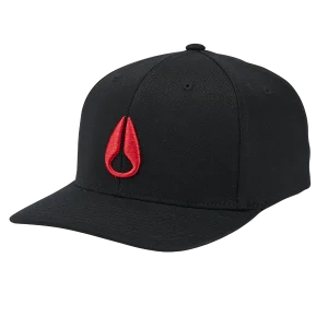 Deep Down Flexfit Athletic Fit Hat - Negro/rojo
