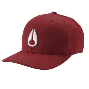 Gorra deportiva Deep Down Flexfit Athletic Fit - Burdeos/Blanco