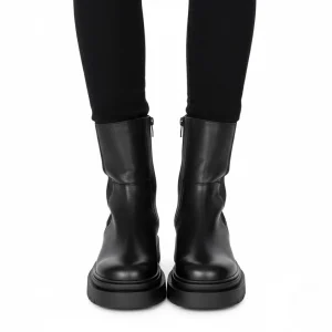 Bota de Cuero de Estilo Urbano con Suela Antideslizante para Mujer®