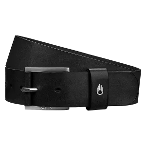 Cinturon Piel Americana - Negro/plateado