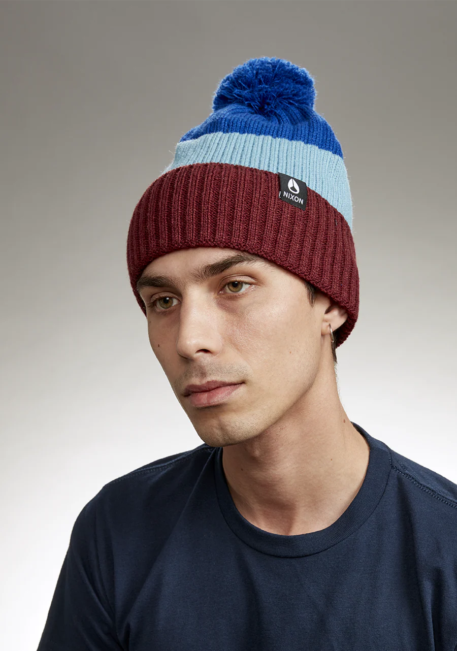 Gorro con pomp贸n Schrader - Cereza oscuro/Azul - Imagen 3