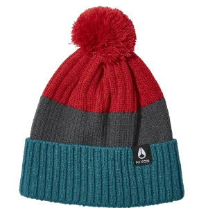 Gorro con pompón Schrader - Cedro oscuro/Rojo