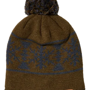 Gorro con pompón de lana Meister - Oliva/Multicolor