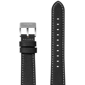 20mm Stitched Leather Band - Negro