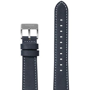 20mm Stitched Leather Band - Azul marino