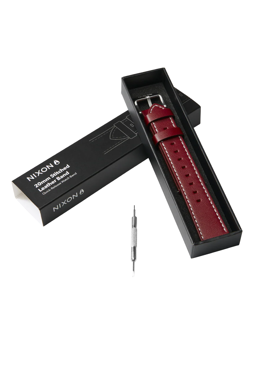 Correa de cuero cosida de 20 mm - Arándano - Imagen 4