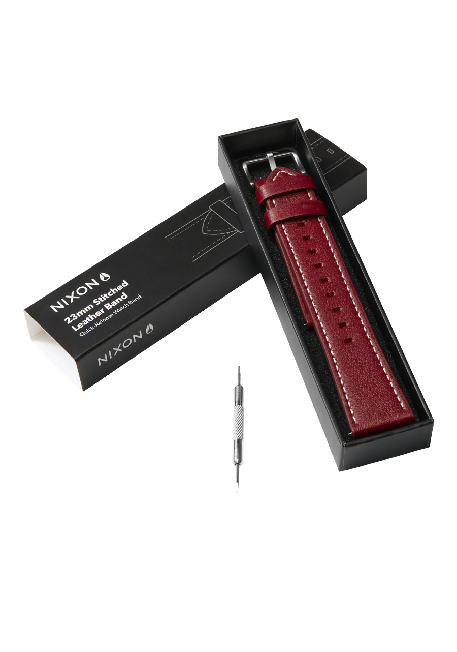 Correa de cuero cosida de 23 mm - Arándano - Imagen 4