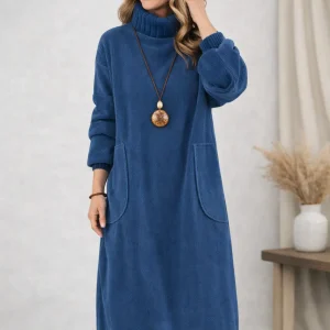 Klara | Elegante vestido de punto midi con cuello alto