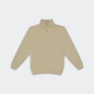 Chompa Para Hombre DUNKELVOLK PIMA QUARTER ZIP Beige