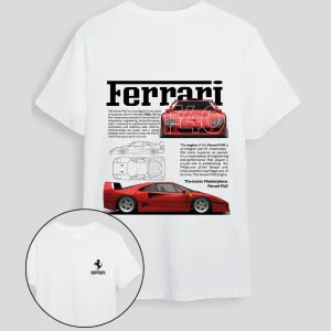 Camiseta Blanca Ferrari F40 (UNISEX)
