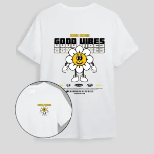 Camiseta blanca good vibes(UNISEX)