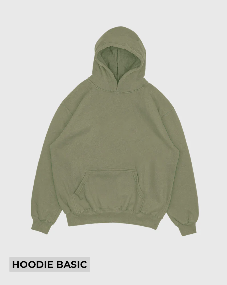 Hoodie basic Verde Oliva (UNISEX)
