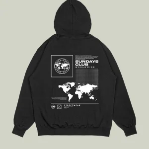 Hoodie Negro Continente (UNISEX)