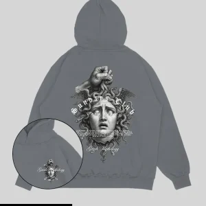 Hoodie Gris Piedra Medusa (UNISEX)