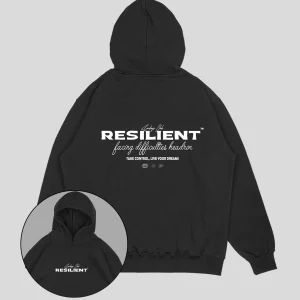 Hoodie negro Resilent (UNISEX)