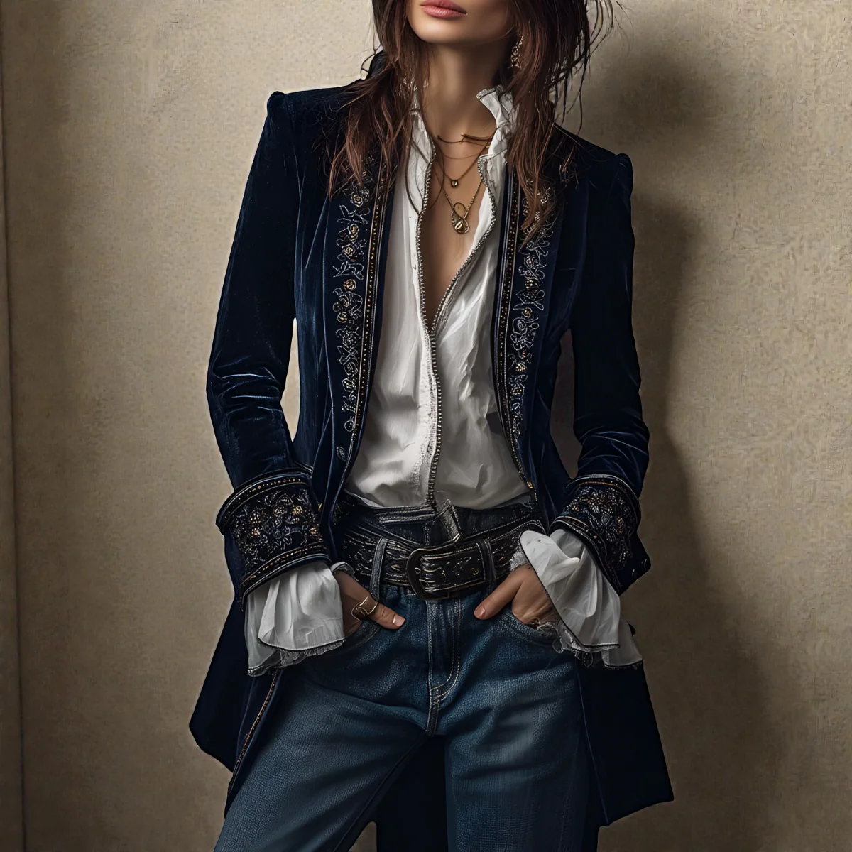 Nuria™ | Elegante Chaqueta de Terciopelo