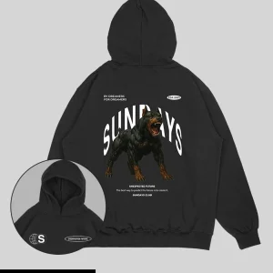 Hoodie Negra Rottweiler (UNISEX)