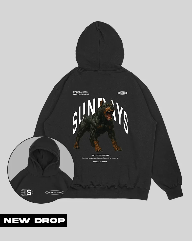 Hoodie Negra Rottweiler (UNISEX)