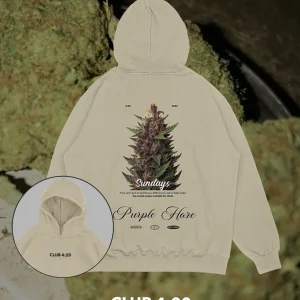 Hoodie Beige Purple (UNISEX)