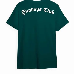 Camiseta verde botella Sundays Club letras (UNISEX)