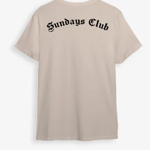 Camiseta beige Sundays Club letras (UNISEX)