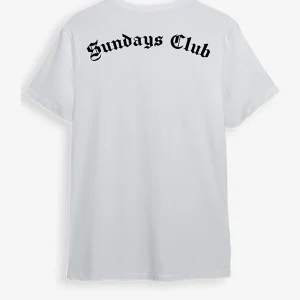 Camiseta blanca Sundays Club letras (UNISEX)