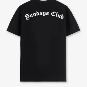Camiseta negra Sundays Club letras (UNISEX)