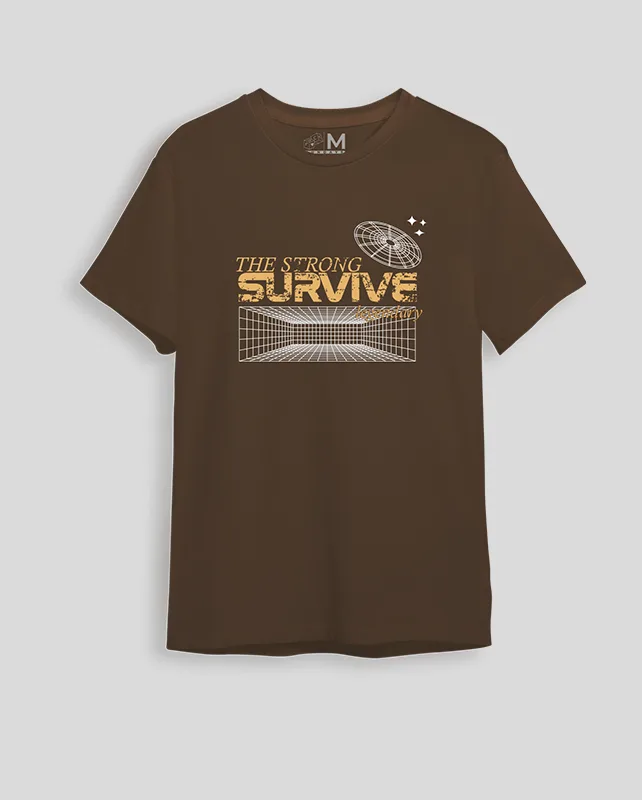 Camiseta cafe oscuro Survive (UNISEX) - Imagen 3